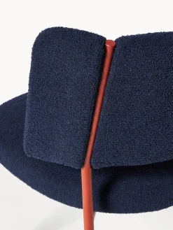 Sillas></noscript>Westwing Collection Sillas tapizadas en tejido bouclé Samantha, 2 uds. Bouclé azul oscuro, rojo