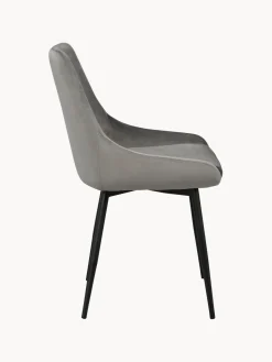 Sillas></noscript>Rowico Home Sillas tapizadas en terciopelo Sierra, 2 uds. Terciopelo gris