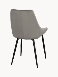 Sillas></noscript>Rowico Home Sillas tapizadas en terciopelo Sierra, 2 uds. Terciopelo gris