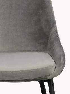 Sillas></noscript>Rowico Home Sillas tapizadas en terciopelo Sierra, 2 uds. Terciopelo gris