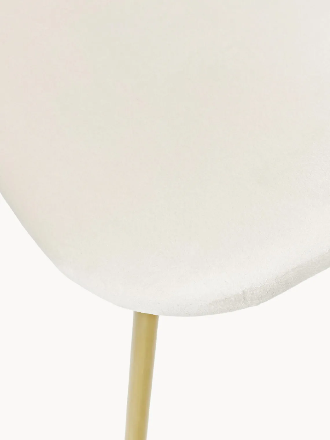 Sillas>Westwing Collection Sillas tapizadas en terciopelo Luisa, 2 uds. Terciopelo blanco crema, dorado brillante