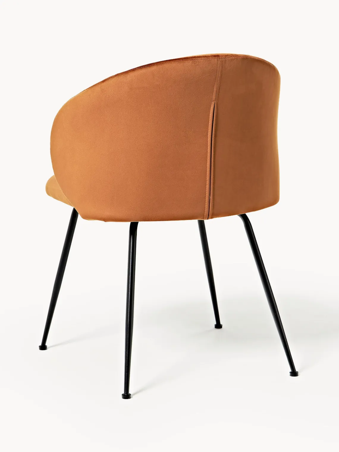 Sillas>Westwing Collection Sillas tapizadas en terciopelo Luisa, 2 uds. Terciopelo marrón claro, negro mate