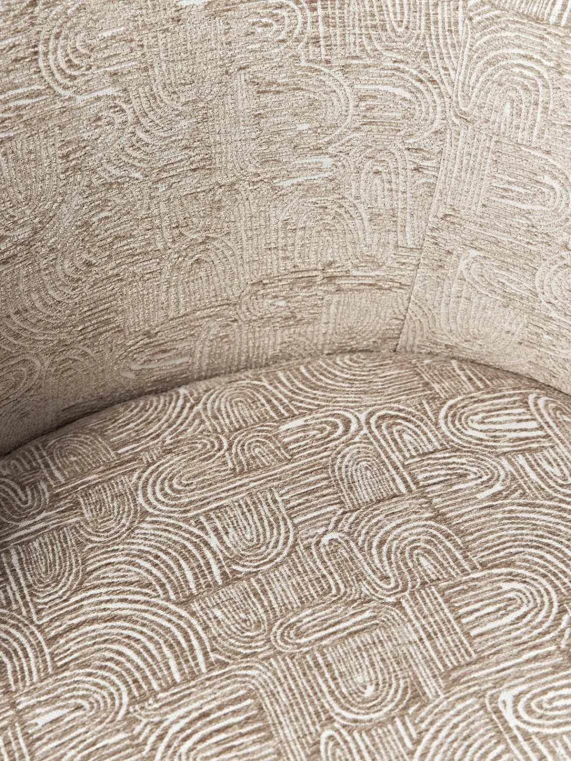 Sillas>Westwing Collection Sillas tapizadas Luisa, 2 uds. Tejido taupe/beige, negro mate