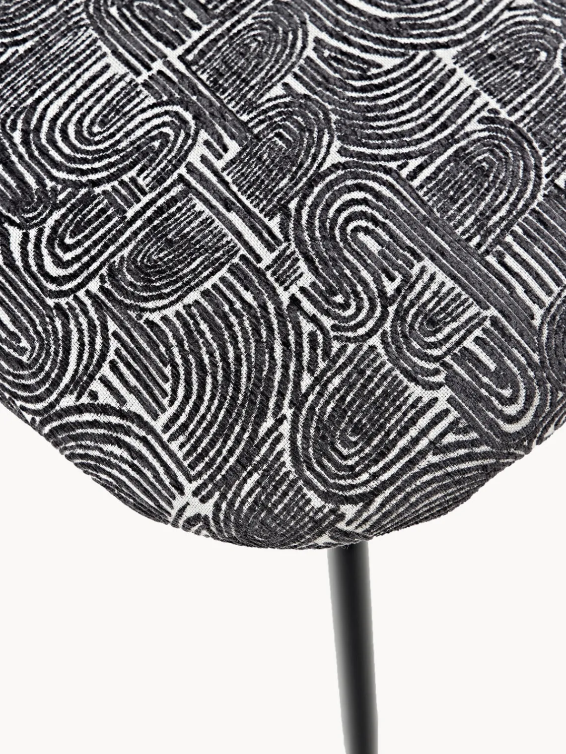 Sillas>Westwing Collection Sillas tapizadas Luisa, 2 uds. Tejido negro/beige, negro mate