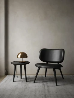 Sillones Pequeños|Sillones>Mater Sillón artesanal de cuero y madera Rocker Cuero negro, negro
