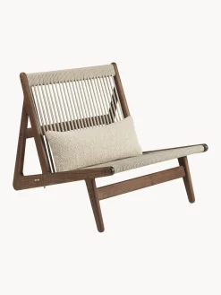 Sillones Pequeños|Sillones>GUBI Sillón artesanal de madera de nogal con cojín de asiento MR01 Initial Madera de nogal, beige claro