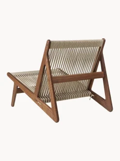 Sillones Pequeños|Sillones></noscript>GUBI Sillón artesanal de madera de nogal con cojín de asiento MR01 Initial Madera de nogal, beige claro