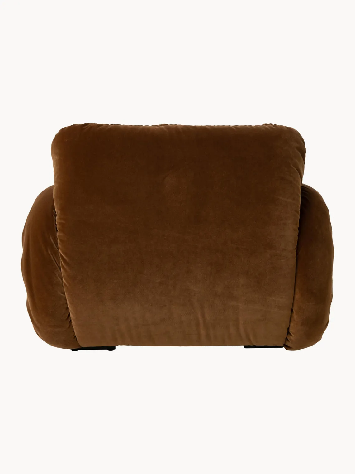 Sillones Pequeños|Sillones>HKLIVING Sillón artesanal de terciopelo Arc Terciopelo marrón, blanco crema