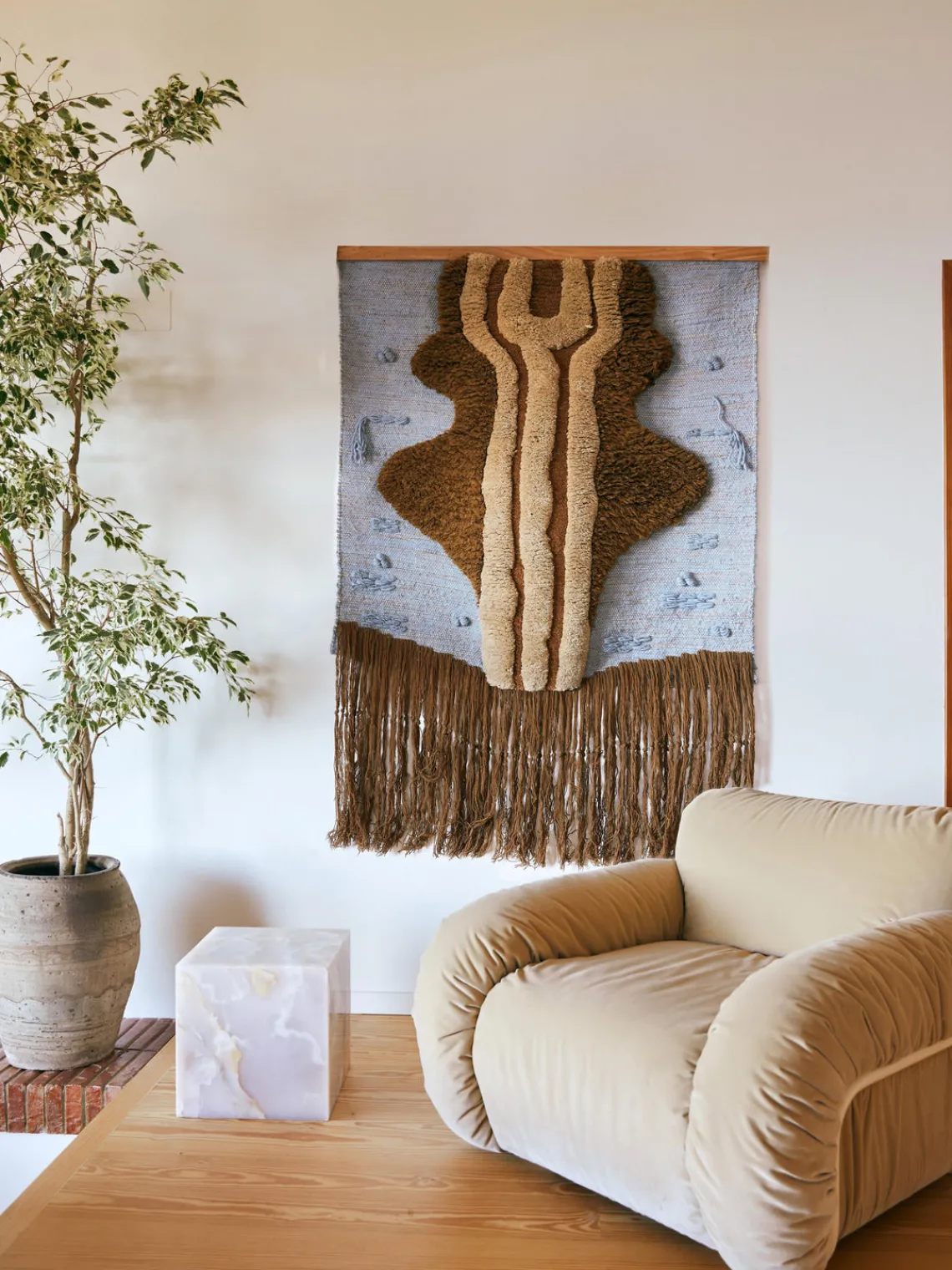 Sillones Pequeños|Sillones>HKLIVING Sillón artesanal de terciopelo Arc Terciopelo beige claro, blanco crema