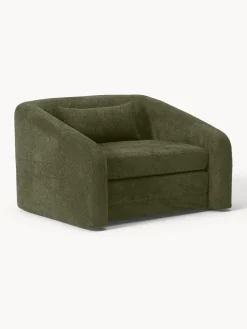 Sillones Cama|Sillones>Westwing Collection Sillón cama de borreguillo bouclé Eliot Borreguillo bouclé verde oscuro