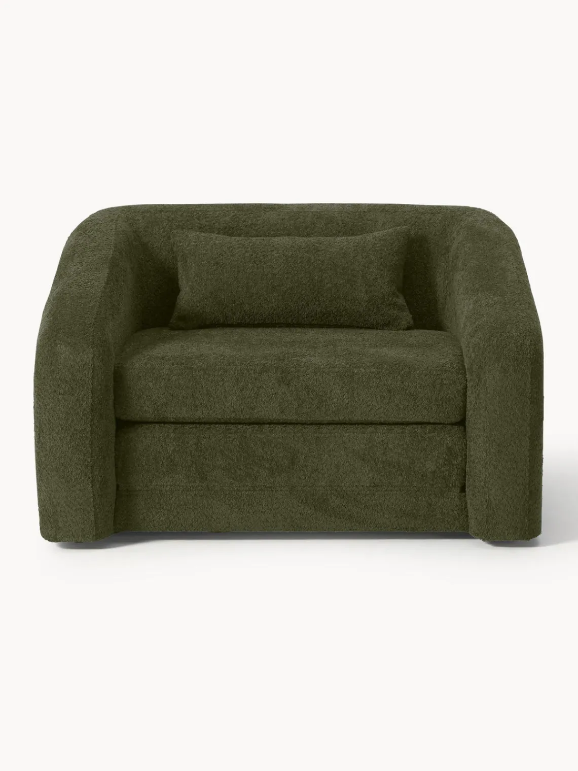 Sillones Cama|Sillones>Westwing Collection Sillón cama de borreguillo bouclé Eliot Borreguillo bouclé verde oscuro