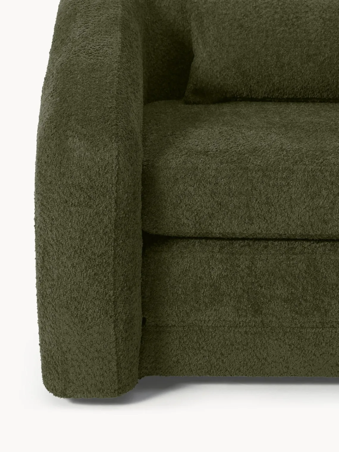 Sillones Cama|Sillones>Westwing Collection Sillón cama de borreguillo bouclé Eliot Borreguillo bouclé verde oscuro