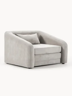Sillones Cama|Sillones>Westwing Collection Sillón cama Eliot Tejido aterciopelado gris claro