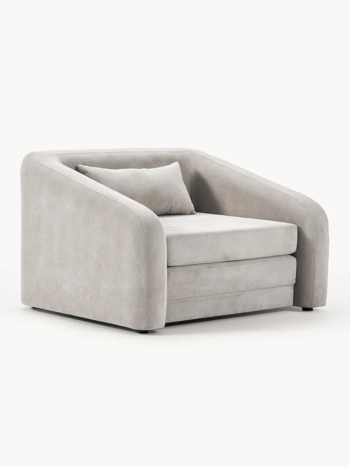 Sillones Cama|Sillones>Westwing Collection Sillón cama Eliot Tejido aterciopelado gris claro