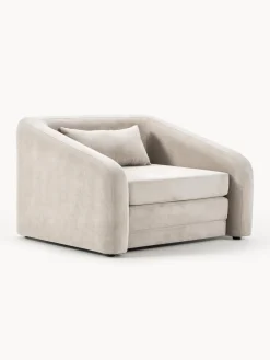 Sillones Cama|Sillones>Westwing Collection Sillón cama Eliot Tejido aterciopelado blanco crema