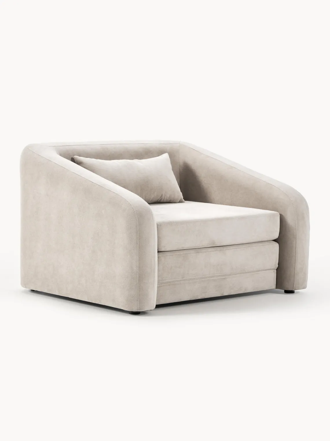 Sillones Cama|Sillones>Westwing Collection Sillón cama Eliot Tejido aterciopelado blanco crema
