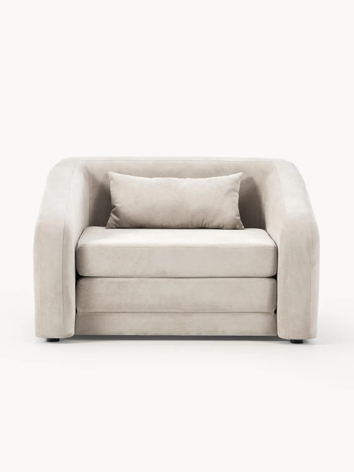 Sillones Cama|Sillones>Westwing Collection Sillón cama Eliot Tejido aterciopelado blanco crema