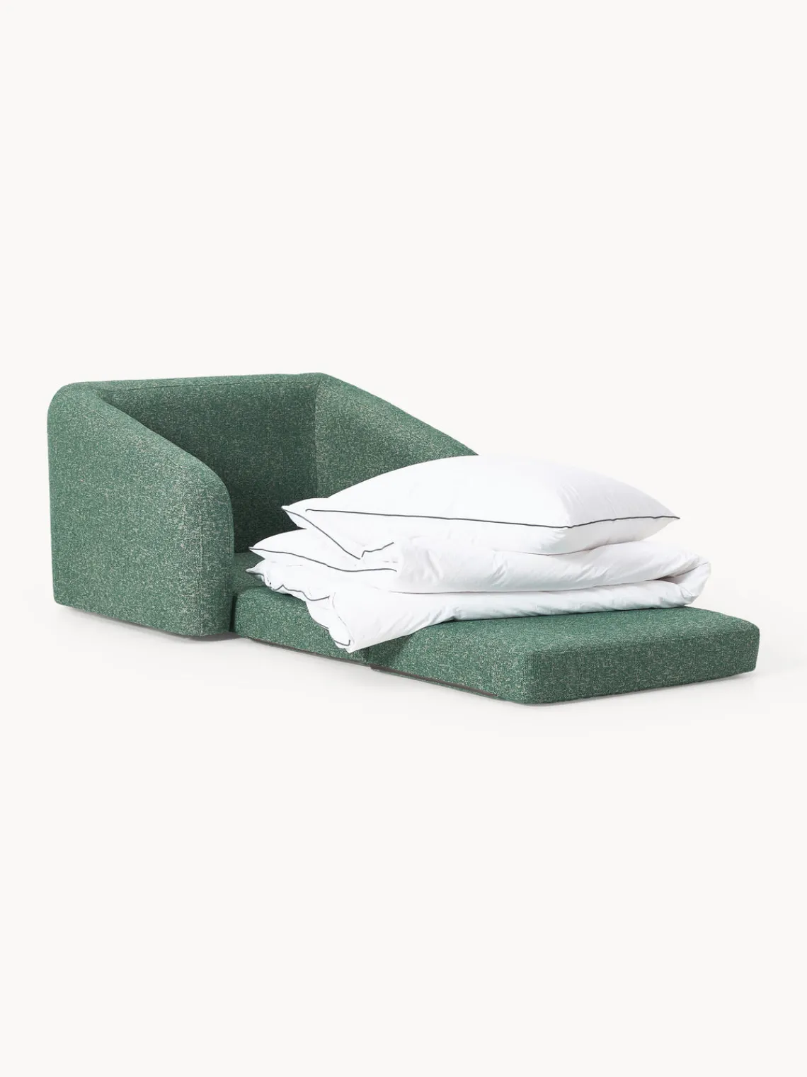 Sillones Cama|Sillones>Westwing Collection Sillón cama en tejido bouclé Eliot Bouclé verde