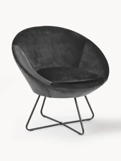 Sillones Pequeños|Sillones> Sillón cóctel de terciopelo Center Terciopelo gris oscuro