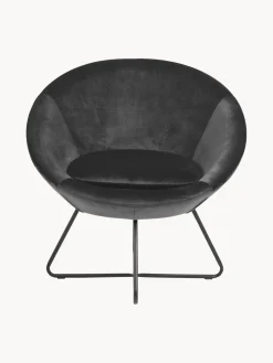 Sillones Pequeños|Sillones></noscript> Sillón cóctel de terciopelo Center Terciopelo gris oscuro