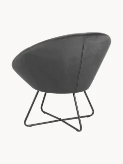 Sillones Pequeños|Sillones></noscript> Sillón cóctel de terciopelo Center Terciopelo gris oscuro