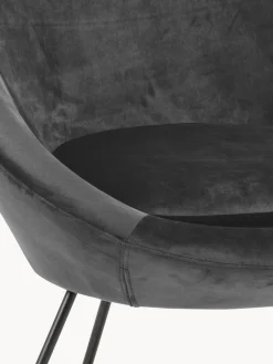 Sillones Pequeños|Sillones></noscript> Sillón cóctel de terciopelo Center Terciopelo gris oscuro