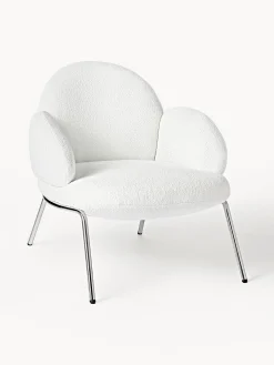 Best Sillón cóctel en tejido bouclé con patas de metal Luan Sillones Pequeños|Sillones