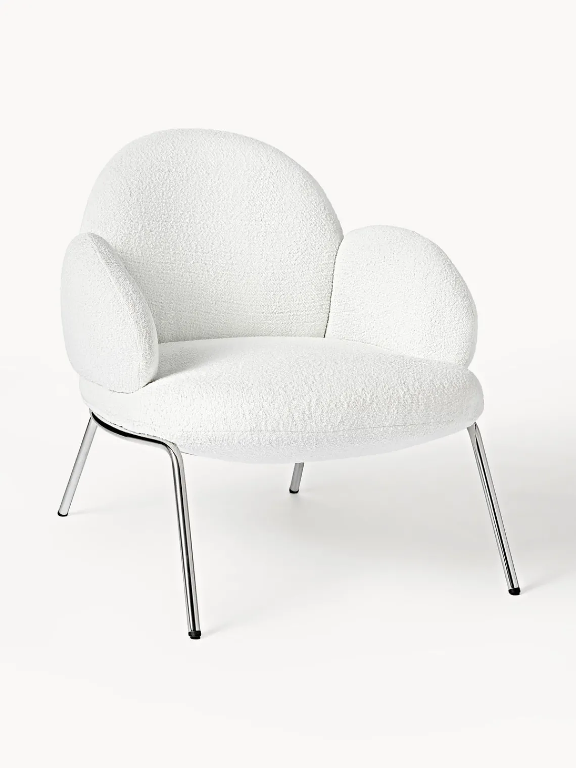 Best Sillón cóctel en tejido bouclé con patas de metal Luan Sillones Pequeños|Sillones
