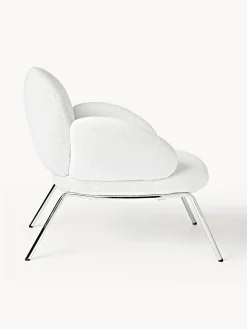 Best Sillón cóctel en tejido bouclé con patas de metal Luan Sillones Pequeños|Sillones