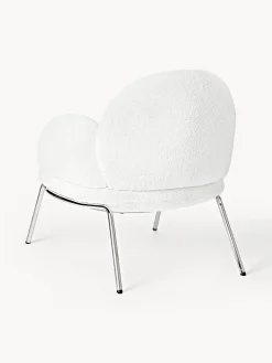 Best Sillón cóctel en tejido bouclé con patas de metal Luan Sillones Pequeños|Sillones