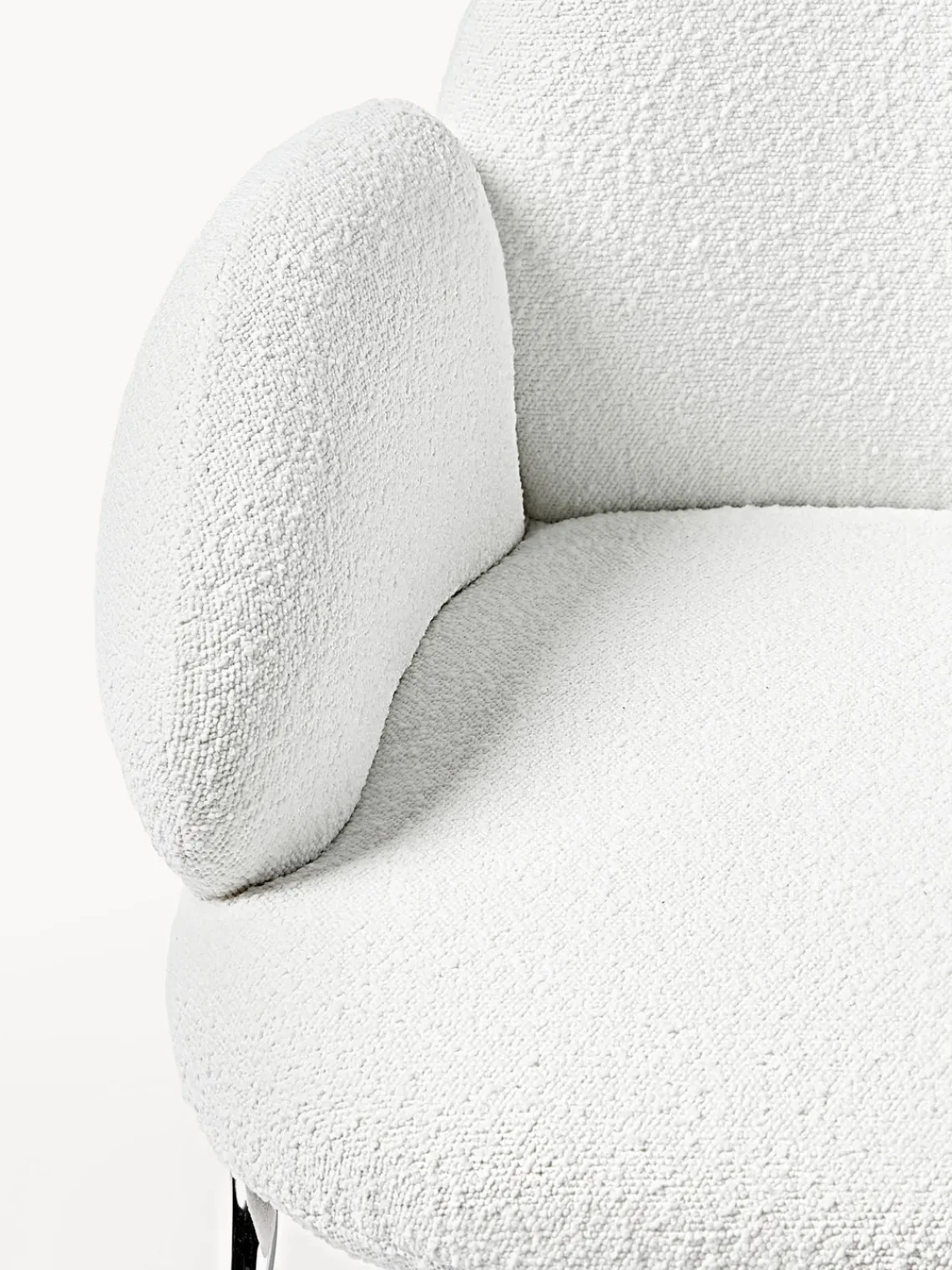 Best Sillón cóctel en tejido bouclé con patas de metal Luan Sillones Pequeños|Sillones