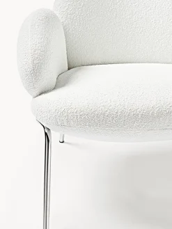 Best Sillón cóctel en tejido bouclé con patas de metal Luan Sillones Pequeños|Sillones