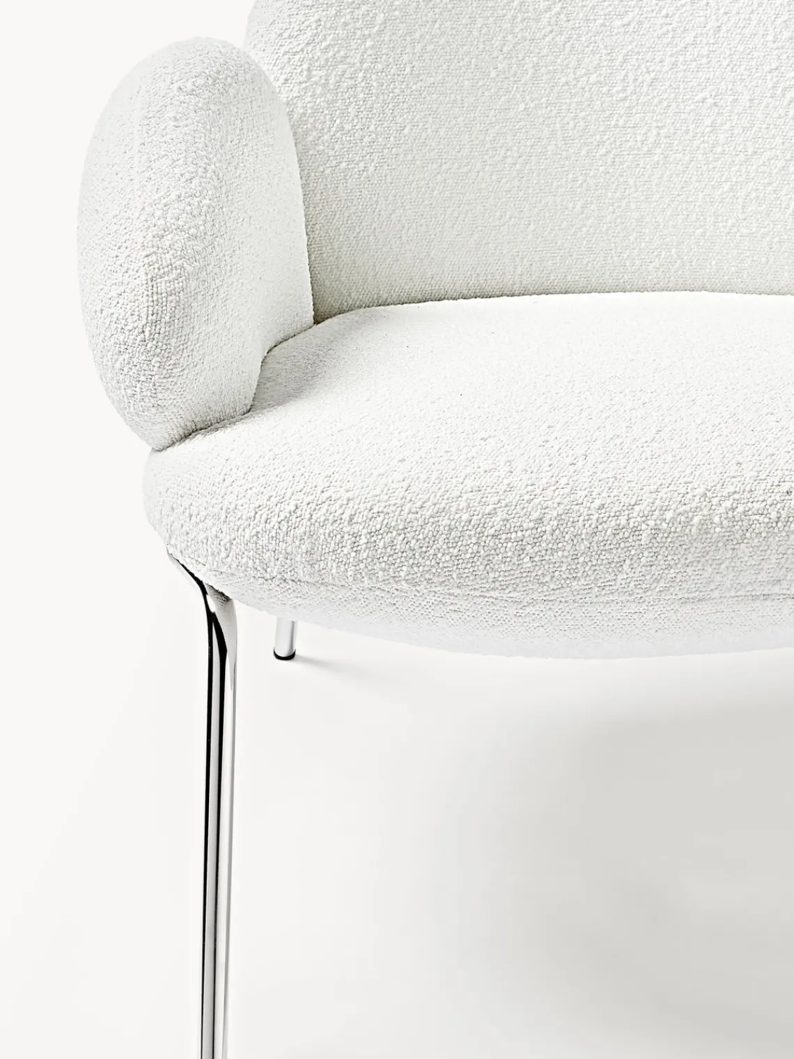 Best Sillón cóctel en tejido bouclé con patas de metal Luan Sillones Pequeños|Sillones