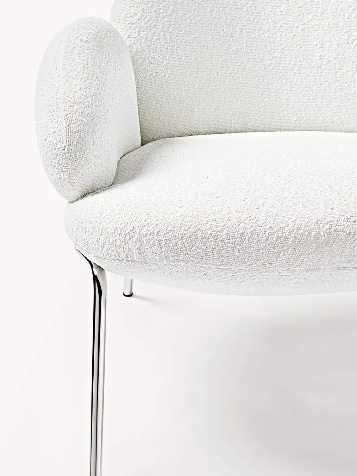 Best Sillón cóctel en tejido bouclé con patas de metal Luan Sillones Pequeños|Sillones