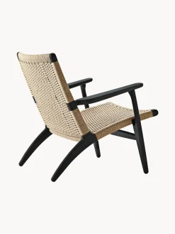 Sillones Pequeños|Sillones>Carl Hansen & Søn Sillón con asiento y respaldo tejidos a mano CH25 Madera de roble pintada en negro, beige claro