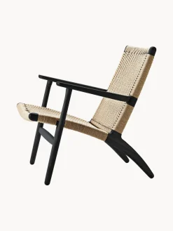 Sillones Pequeños|Sillones></noscript>Carl Hansen & Søn Sillón con asiento y respaldo tejidos a mano CH25 Madera de roble pintada en negro, beige claro