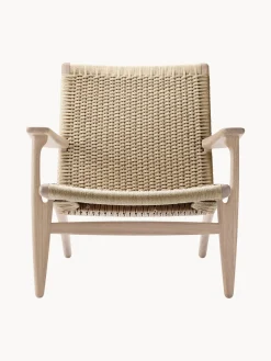 Sillones Pequeños|Sillones>Carl Hansen & Søn Sillón con asiento y respaldo tejidos a mano CH25 Madera de roble enjabonada, beige claro