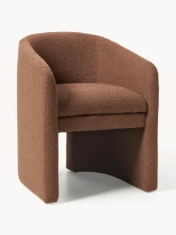 Sale Sillón con reposabrazos en tejido bouclé Mairo Sillas Con Reposabrazos|Sillas