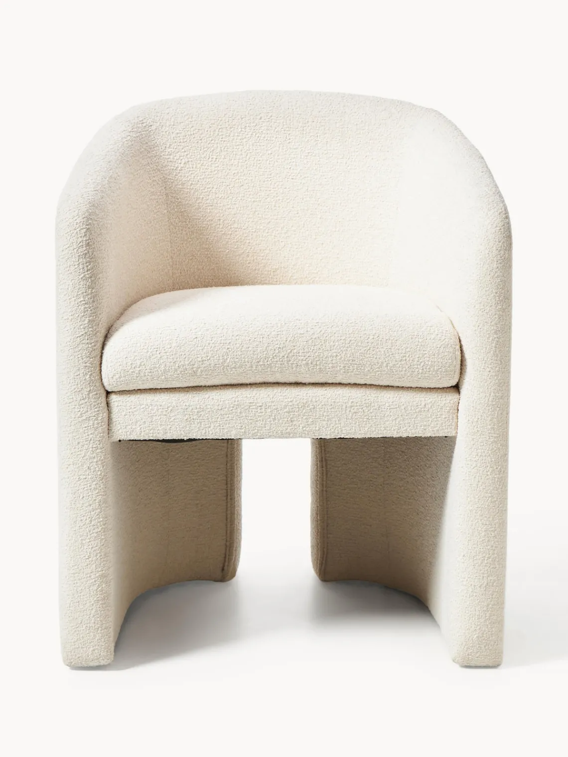 Sillas Con Reposabrazos|Sillas>Westwing Collection Sillón con reposabrazos en tejido bouclé Mairo Bouclé beige claro