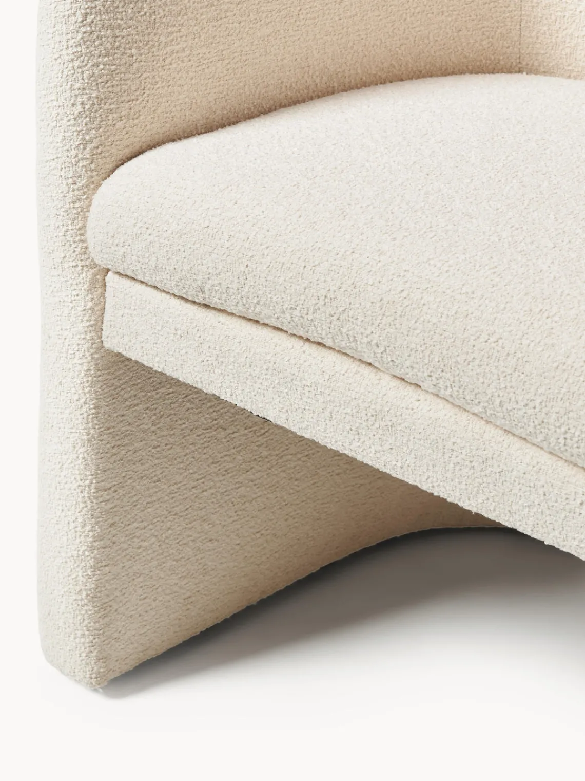 Sillas Con Reposabrazos|Sillas>Westwing Collection Sillón con reposabrazos en tejido bouclé Mairo Bouclé beige claro