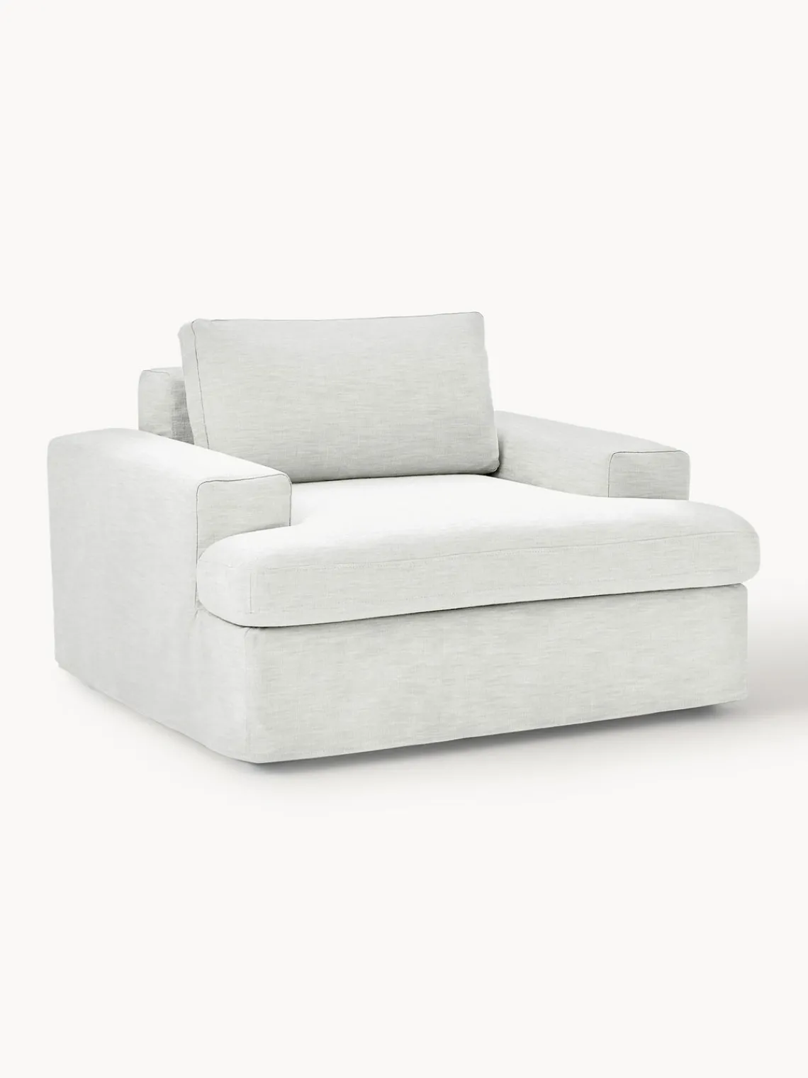 Butacas|Sillones>Westwing Collection Sillón con tapizado desenfundable Russell Tejido blanco Off White jaspeado
