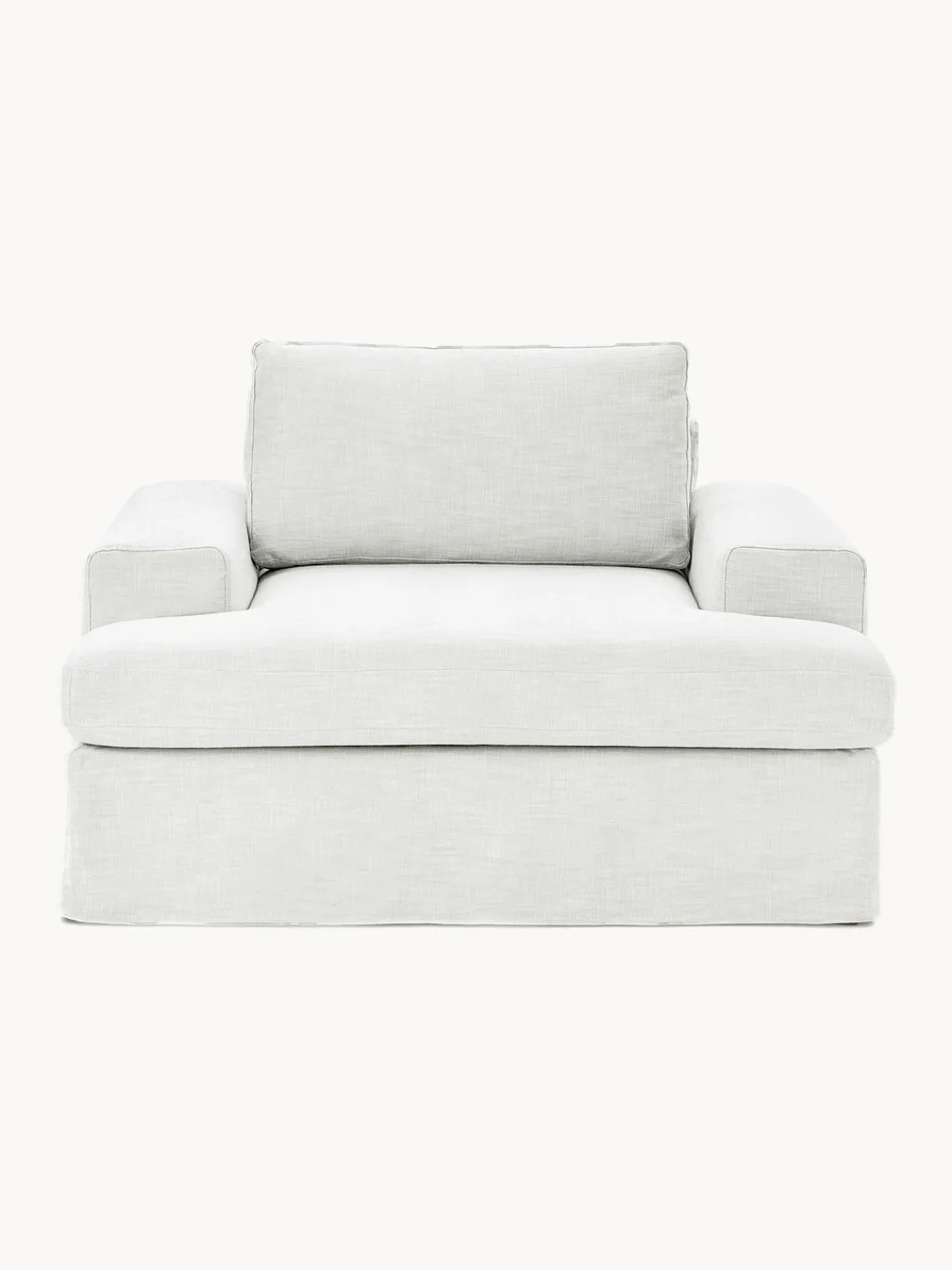 Butacas|Sillones>Westwing Collection Sillón con tapizado desenfundable Russell Tejido blanco Off White jaspeado