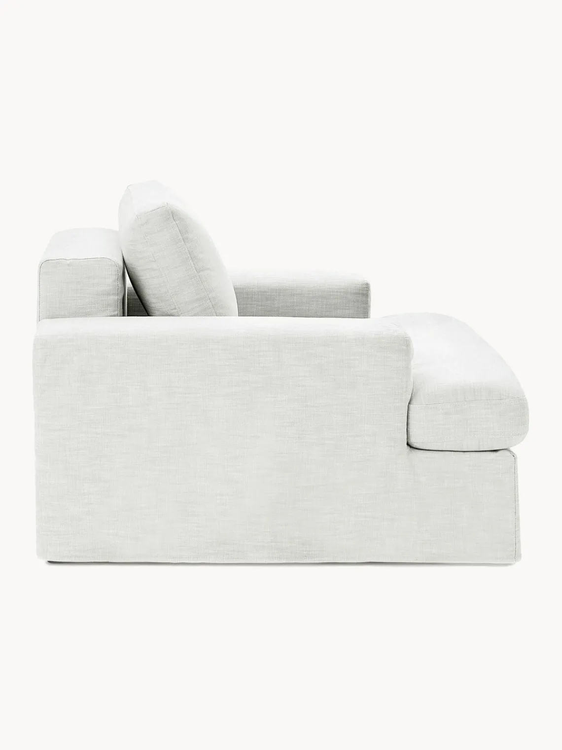 Butacas|Sillones>Westwing Collection Sillón con tapizado desenfundable Russell Tejido blanco Off White jaspeado