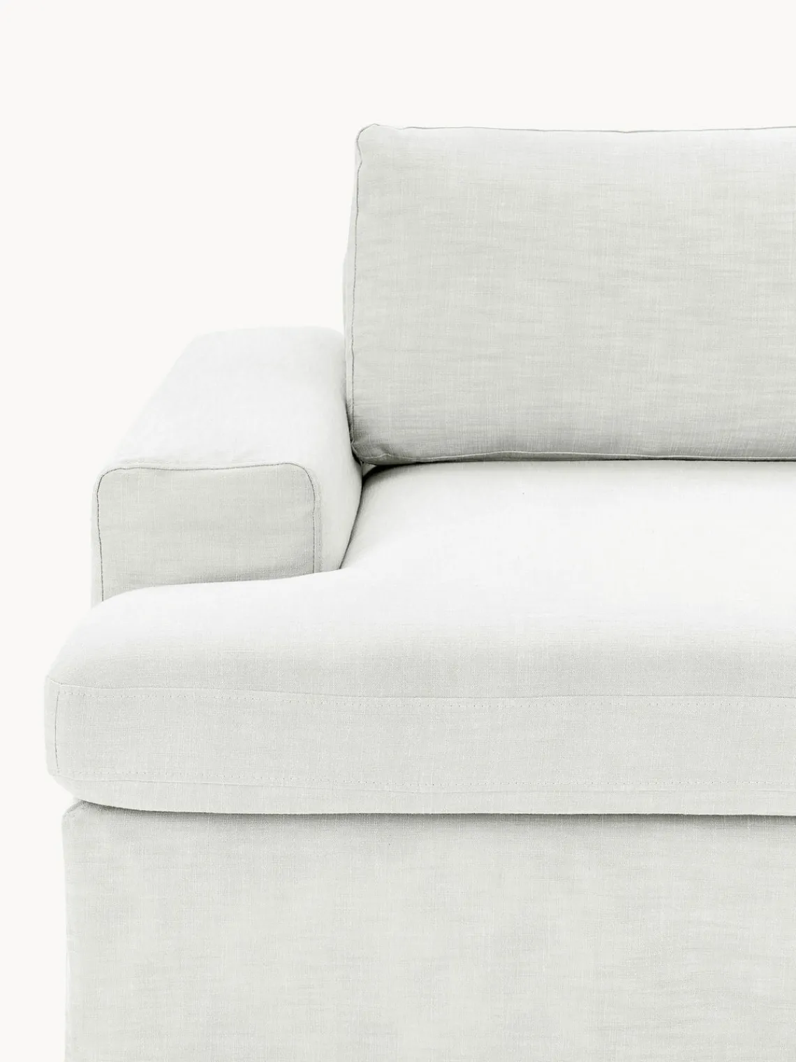 Butacas|Sillones>Westwing Collection Sillón con tapizado desenfundable Russell Tejido blanco Off White jaspeado