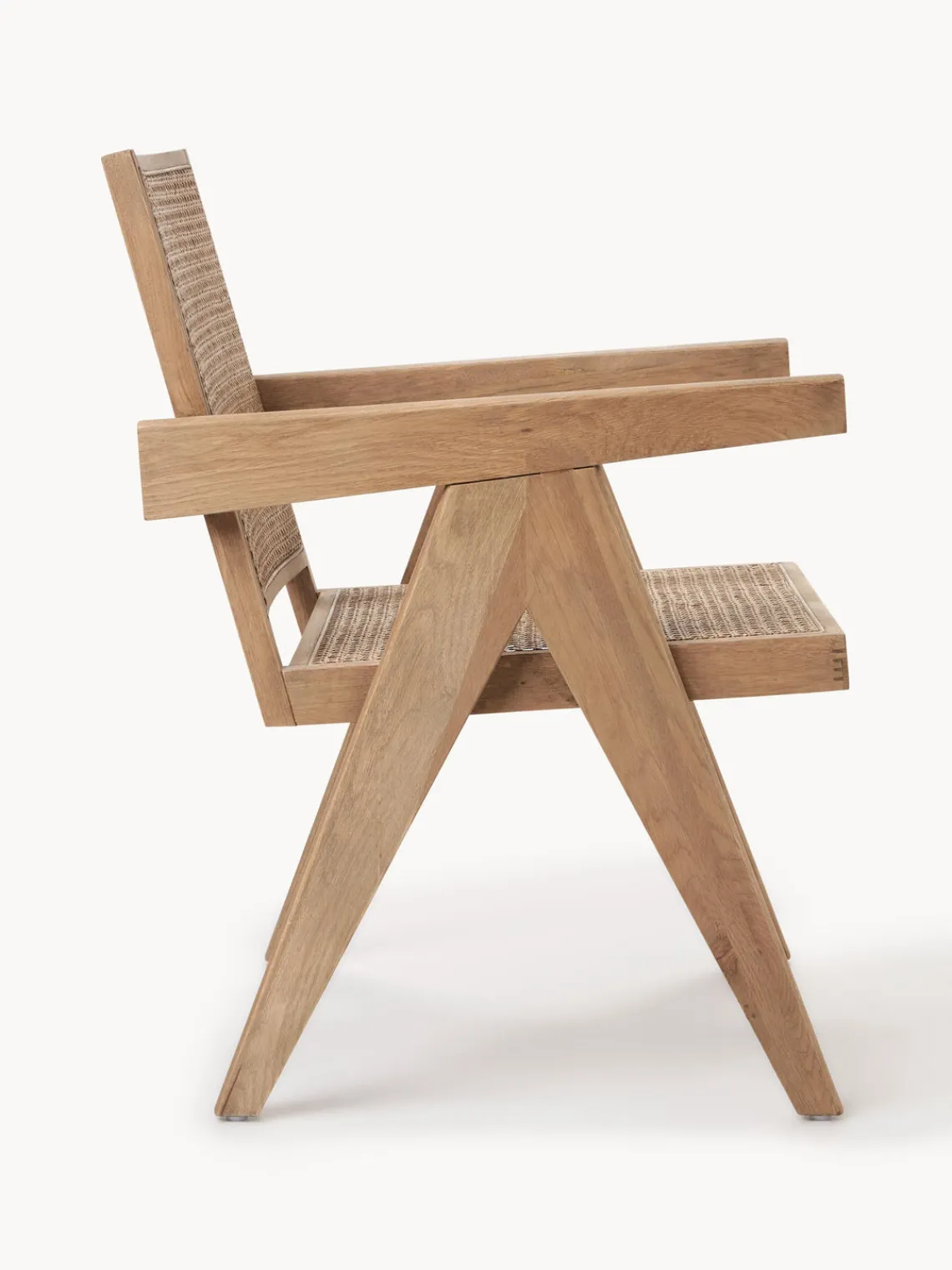 Sillones Pequeños|Sillones>Westwing Collection Sillón con tejido vienés Sissi Madera de roble clara, beige claro