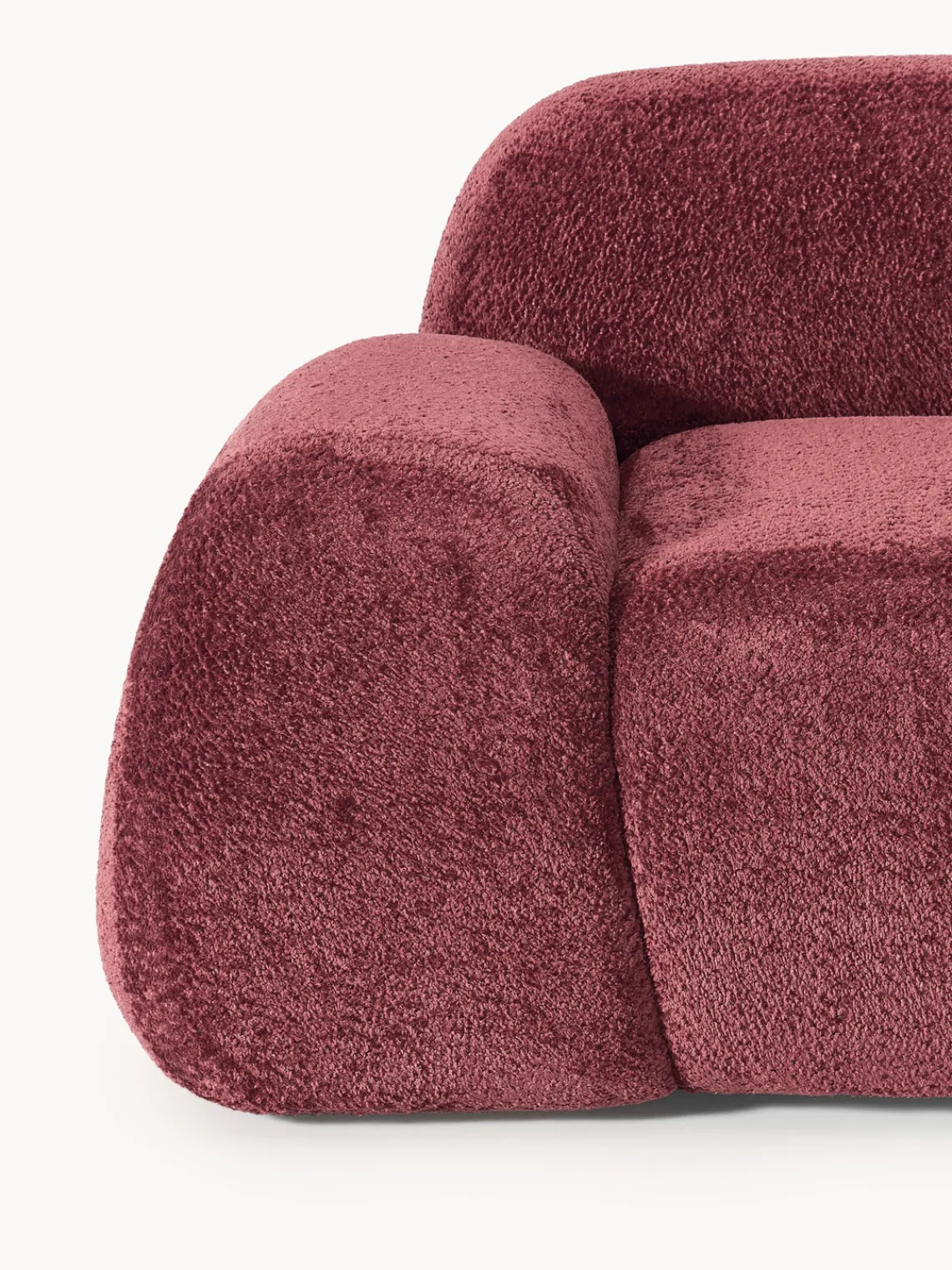 Sillones Pequeños|Sillones>Westwing Collection Sillón de borreguillo bouclé Wolke Borreguillo bouclé rojo vino