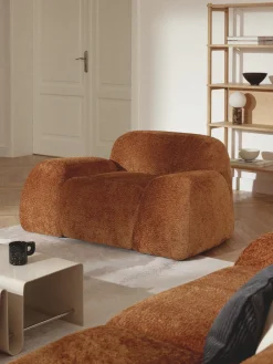 Sillones Pequeños|Sillones>Westwing Collection Sillón de borreguillo bouclé Wolke Borreguillo bouclé terracota