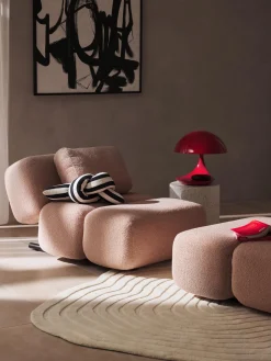 Butacas|Sillones>Westwing Collection Sillón de borreguillo Caterpillar Boreguillo rosa claro