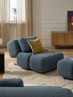 Butacas|Sillones>Westwing Collection Sillón de borreguillo Caterpillar Boreguillo gris azulado