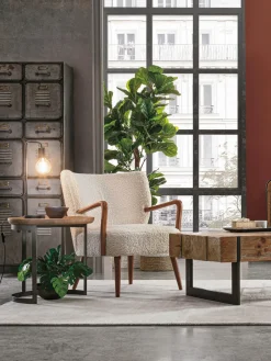 Outlet Sillón de borreguillo con reposabrazos Moritz Sillones Pequeños|Sillones